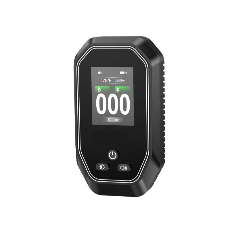 5-in-1 Air Quality Monitor with Temperature & Humidity Display, Rechargeable Portable Monitor for Home, Garage & RV