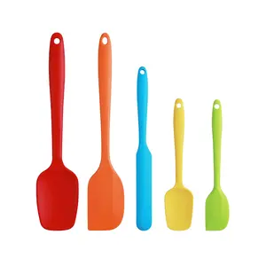 5-Piece Silicone Spatula Set – Flexible Non-Stick Rubber Spatulas, Stainless Steel Core, Multicolor – Heat Resistant, Dishwasher Safe for Baking, Cooking & Mixing