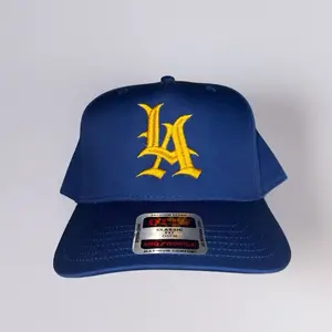LA Blue and Gold Colorway Snapback Hat - Blue with Gold Embroidered Logo - Classic Fit - Maximum Comfort - Structured Firm Front Panel - Puff Embroidered LA Logo