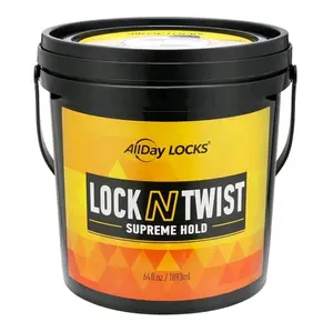 AllDay Locks Lock N Twist Bucket Supreme Hold No Frizz Flaking Hydrating Nourishing Gel Grape Avocado Infused 64 oz