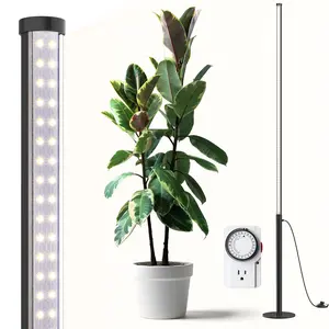 Barrina T10 Pro Standing Grow Light with Timer, 42W, 5000K, Full Spectrum, Wide Coverage, 4FT to 5.6FT Height with Foot Switch