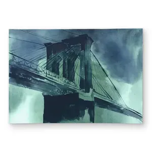212 MAIN 5x7 ft. Rectangle Abstract Area Rug - Durable Area Rugs, Easy-Cleaning, Indoor/Outdoor Carpet with Brooklyn Bridge Print, Contemporary Home Decor (Model C1ROAR57DPTGZX), Abstract Area Rugs