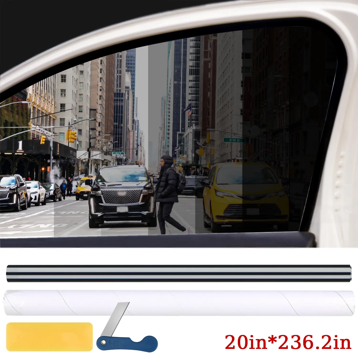 Privacy Protection!Premium Car Window Tint Film Roll: Block Heat & UV Rays Instantly! Scratch Resistant VLT Sun Shade for Auto and Home,Protect Your Privacy! DIY Highland Window Tint Kit Y Window Tint office glass Hatchback Window Tint Kit
