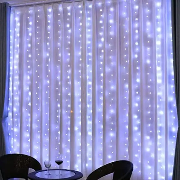 Perfect Holiday 200 LED Curtain Lights White Indoor Outdoor Decorative Lighting 6FT x 9FT
