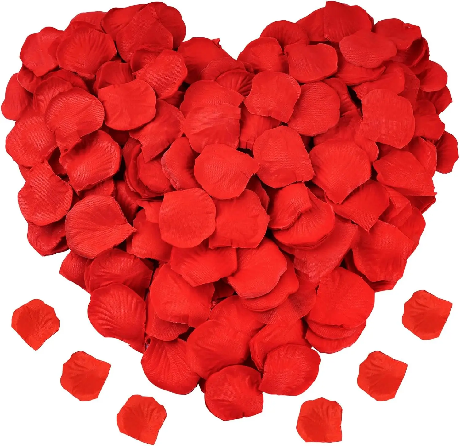 500 PCS Artificial Silk Rose Petals - Fake Floral Decor for Wedding, Valentine's Day Proposal & Romantic Party Decorations (Red)