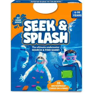 Pool Toys - Seek & Splash, Search & Find Water Game, Swimming Pool Dive Toy for Kids, Summer Fun & Gifts for Boys & Girls Ages 6, 7, 8, 9, 10, 11 & Up, Includes 64 Colorful Gems
