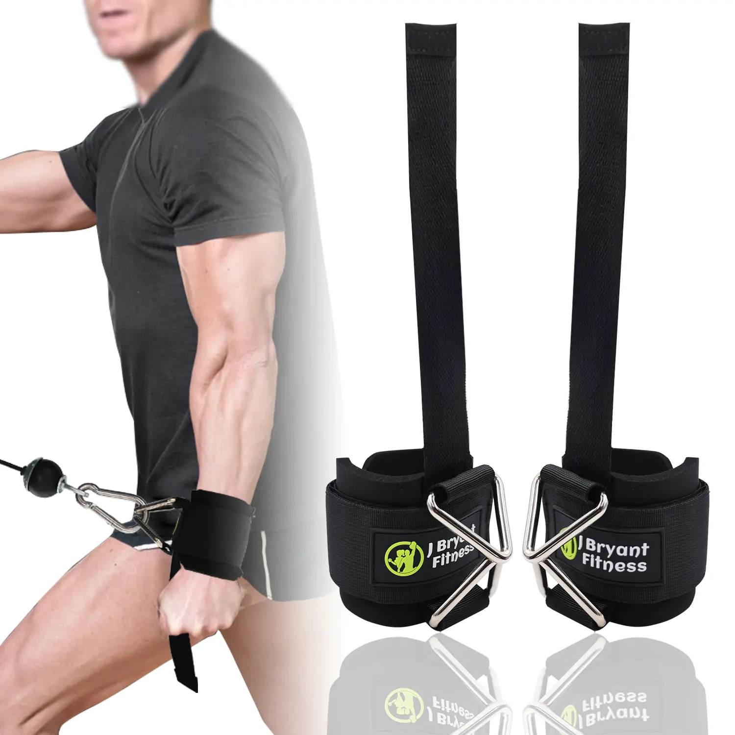 J Bryant Fitness Lifting Straps for Weightlifting, Cable Machines - Premium Padded Wrist Cuffs with Sturdy Triangle Buckle, Ideal for Arm Strength Training, Recovery Workouts, Straps For Lifting