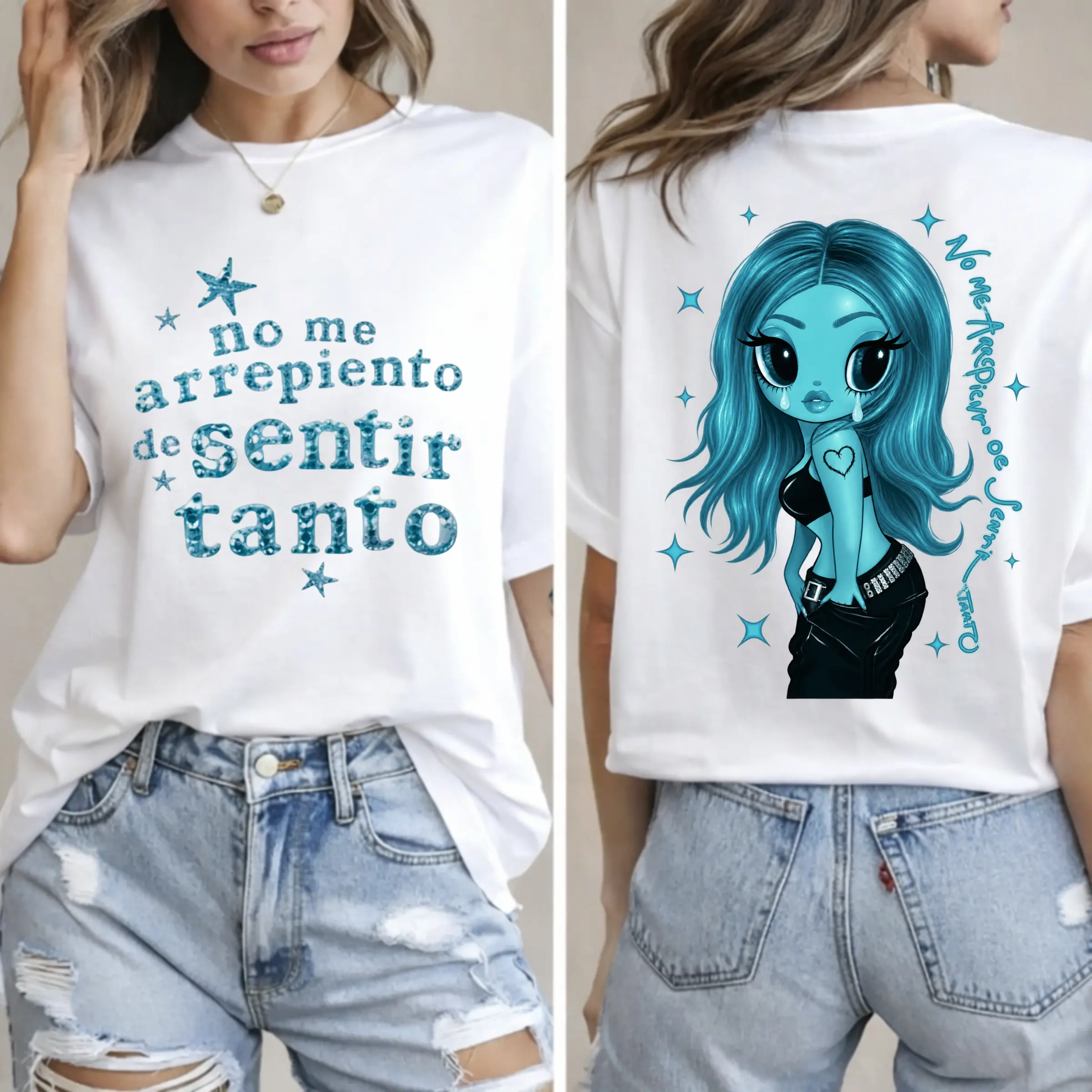 New Album No Me Arrepiento De Sentir Tanto V8 Premium Cotton T-Shirt, La Bichota Latin Queen Graphic Tee, Latin Pop Concert Tour Merch, Cute Festival Summer, Unisex Gift for Latin Fans