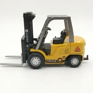 1/64 Mini Remote Control Forklift Model, 7 Channel 2.4g Alloy RC Engineering Vehicle, Transformable Metal Lift & Hook, USB Charging Toy for Kids & Adults