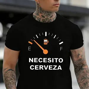 Men's Regular Fit Letter Graphic Round Neck Tee, Casual Short Sleeve Crew Neck T-shirt for Summer, Fashion Men's Top for Daily Wear, Crewneck Graphic Tees, Men's T Shirts