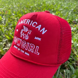 American Cowgirl Trucker Hat – Vintage Western Style Mesh Cap, Embroidered Rodeo Cowboy Hat for Women & Men, Country Western Fashion Baseball Cap