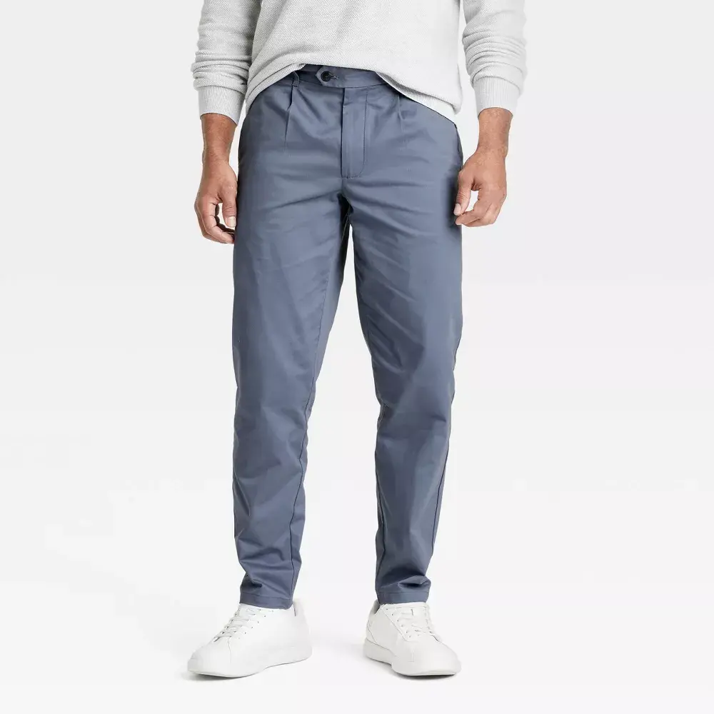 Men's Extended Tab Pleated Dress Trousers - Goodfellow & Co Steel Gray 36x32