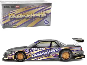 Nissan Silvia S13-R Kaido Drift V1 Greddy Gunmetal Gray Limited Edition Kaido House x Mini GT KHMG235