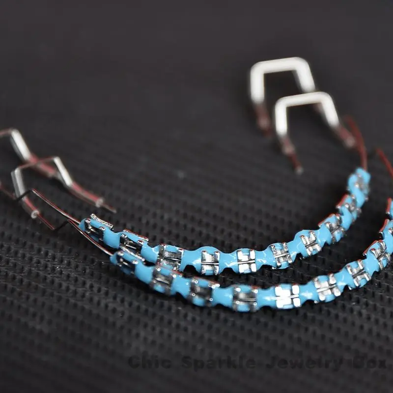 Stainless steel colorful temporary teeth decorations, Halloween and fashionable glue-free clip-on braces, dental supplies oral