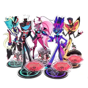New 15CM Hazbin Hotel Charlie Morningstar Stand Acrylic Figures Vaggie Desktop Standing Sign Model Decoration Collection Gifts