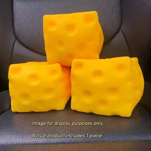 Squishy Cheese Block - Yellow, moldable fidget Toy with Squeeze Feature, Ideal for Play and Relaxation