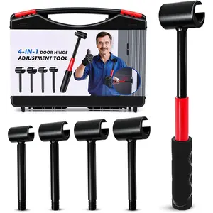 4-in-1 Door Hinge Adjustment Tool for Residential & Commercial, Heavy Duty Gap Adjusting Wrench with Thread Design & Rubber Handle