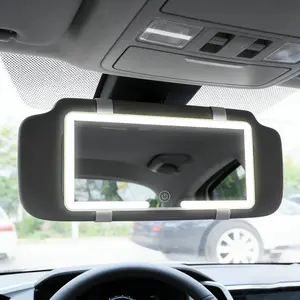 Universal Car Sun Visor Makeup Mirror - 3 Light Modes & 60 LEDs, LED Touch Screen with Adjustable Brightness, Rechargeable Dimmable HD Vanity Mirror for Truck & SUV | Car Decorations & Accessories