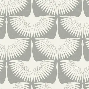 Tempaper & Co. 28 sq ft Feather Flock by Genevieve Gorder Peel and Stick Wallpaper Chalk Gray
