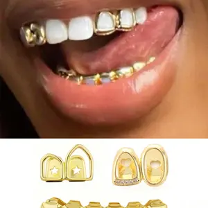 Geometric Tooth Decor Party Costume Accessory, Unisex Hollow Out Design, Copper Casting Material, Ideal for Men & Women, Teeth Brace, Dental Accessory