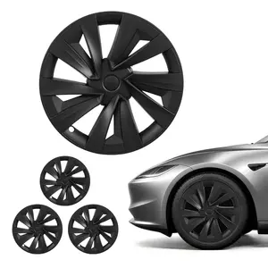 VEVOR Hubcaps Wheel Covers for 2025 Tesla Model Y, 19 Inch Set of 4 Wheel Rim Cover Hubcaps OEM Style Replacement, R19 Size Snap On Car Hub Caps, Premium Sturdy 10-Spoke ABS Tire Rim Caps, Matte Blac