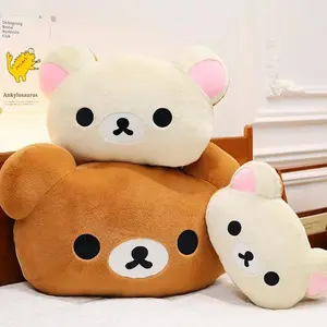 Cute Rilakkuma Plush Warm Hand Pillow Cartoon Bear Soft Stuffed Toy Peluche Cushion Birthday Gift