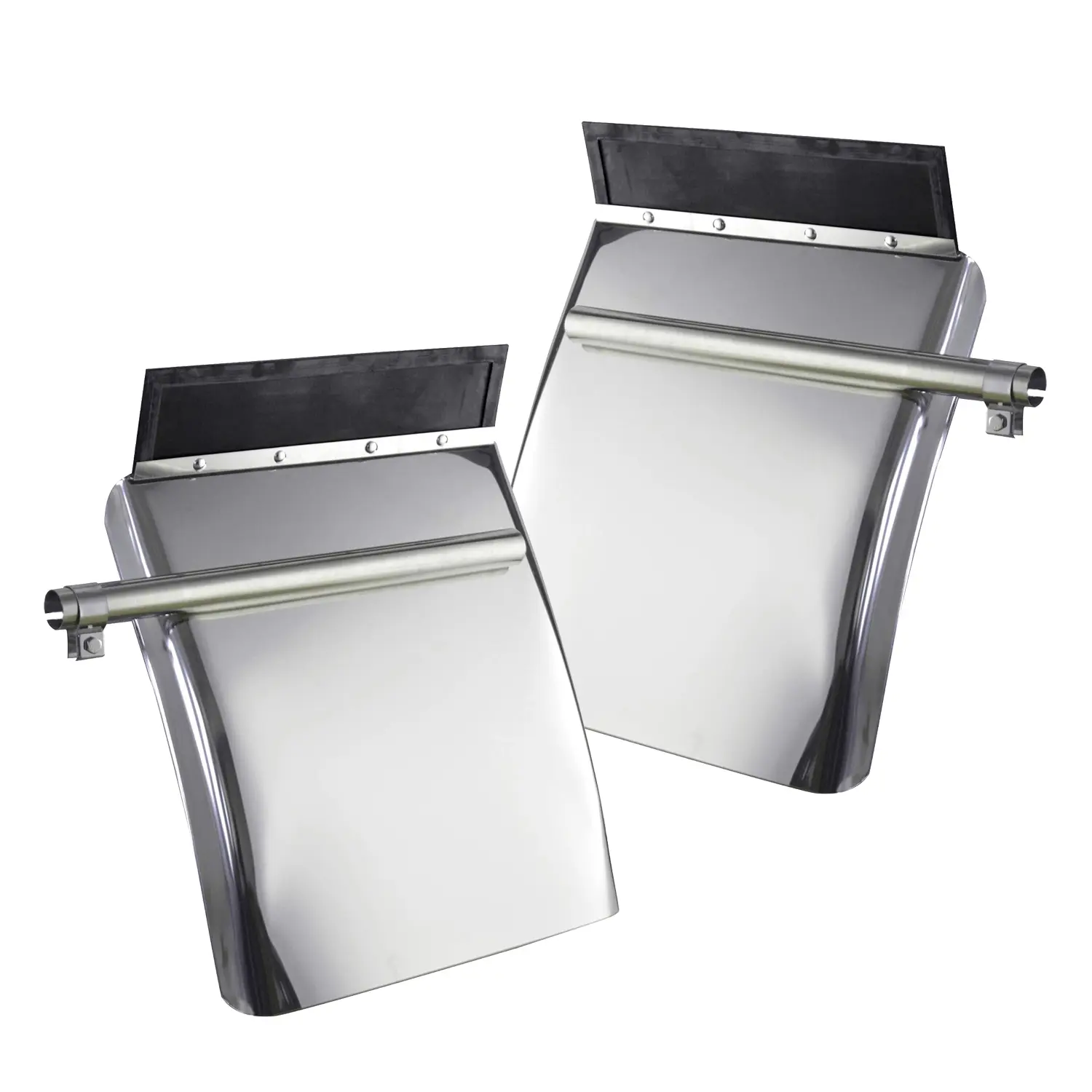 Stainless Steel Quarter Fender Mud Flap Hangers (2-Pack, 24"x29"), Bolt Mounting Bracket Included, Durable Automotive Exterior Protector & Car Accessories for Semi Trucks, Mack, International
