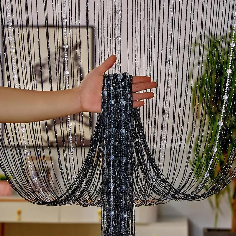 1 Piece Rhinestone Decor Tassel Door Curtain, Beaded String Curtain, Decorative Curtain For Home & Office, Home Decoration Curtain, Bead Curtains
