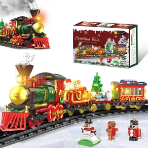 TOKMOC 2025 Christmas Train Building Block Set,Architecture With Track Base,Contain Santa Claus, Snowman, Gingerbread Man and Christmas Tree,Birthday Gift and Home Decoration,For aged 12 and above,Stress relief toy,66059,1588 Pieces
