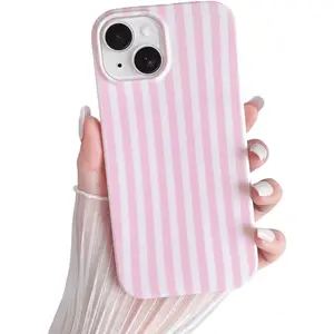 Cute Striped Pink Phone Case Tough Phone Case, Phone 17 16 15 14 13 12 Mini Pro Max LoveGift, Tech Accessories, Trendy & Timeless