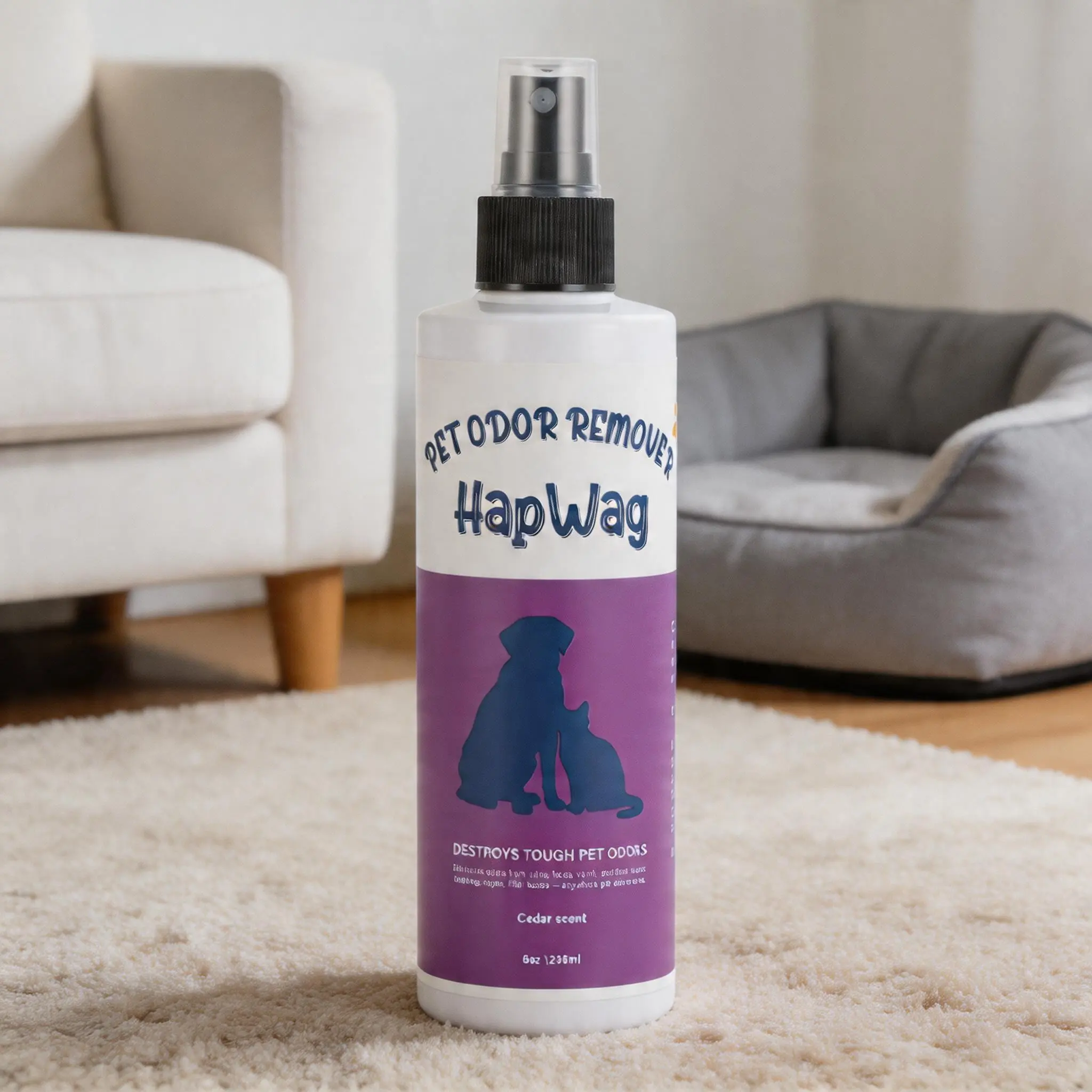 HAPWAG Petlovers Summervibes Pet Odor Remover Deodorisers,8oz Cedar Scent, Enzyme Cleaner for Dog & Cat Urine, Feces, Vomit, Eliminates Tough Pet Odors on Carpet, Bedding, Litter Boxes, Pet Beds