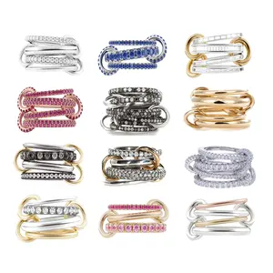 2025 New Stacking Kilcollin Engagement Band Rings Plain Micro Paved 5A CZ Mix Color Multi Pieces Stack Full Finger Women Jewelry