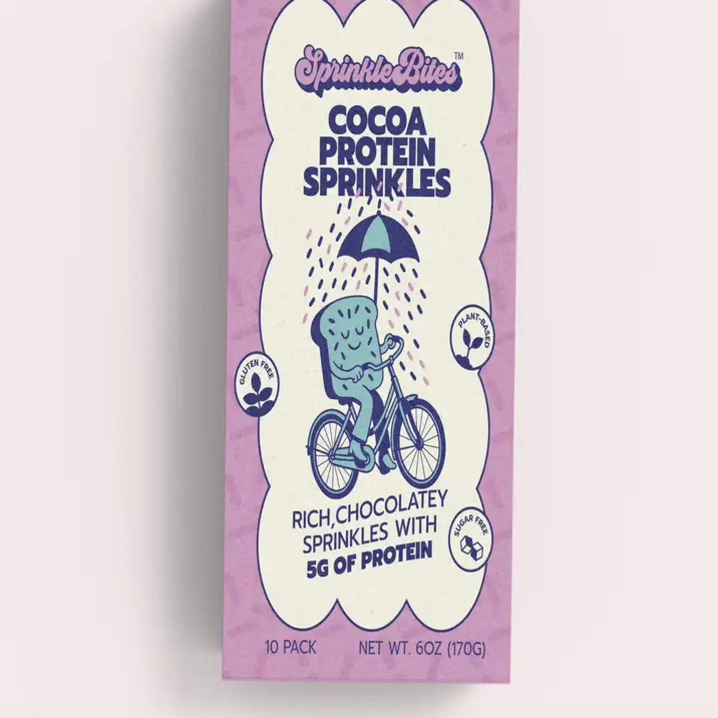 SprinkleBites Clean Vegan Plant-Based High Protein Cocoa Sprinkles - Sugar-Free, Gluten-Free, Made with Real Cocoa, 12-Month Shelf Life, Cupboard-Storable, Ideal for Baking Decorations