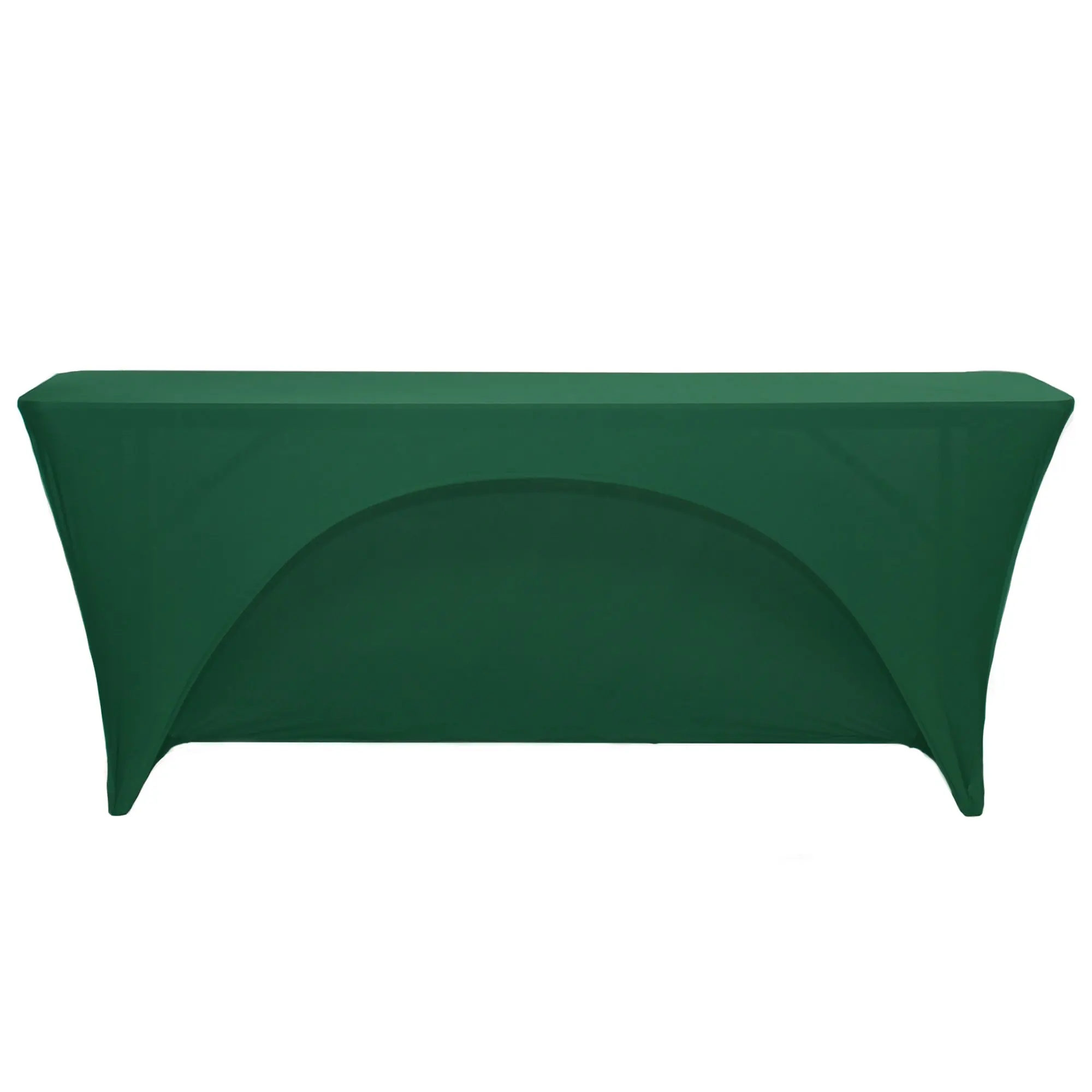 Stretch Spandex 6 ft x 18 Inches Open Back Rectangular Classroom Table Cover Hunter Green