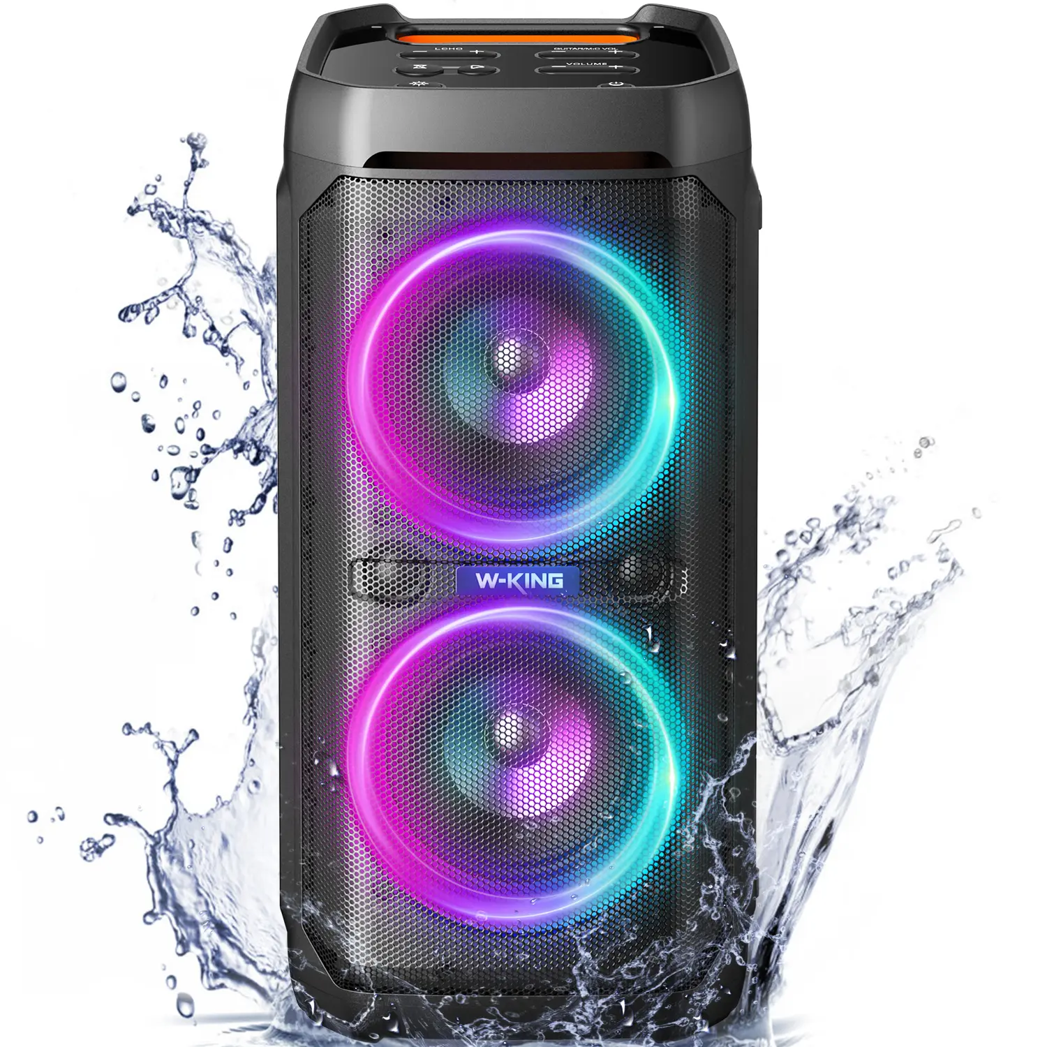 W-KING 240W Rechargeable Bluetooth Portable Speaker, 115dB Bass, IPX6 Waterproof Stereo Surround Sound Speaker, Audio & Karaoke Mic