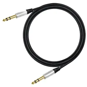 5ft Electric Guitar  TRS 1/4 Instrument Cord Aux Balanced Stereo Jack Quarter Inch 6.35mm for DJ Speakers Amplifier Bass AMP Studio Audio  Mixer