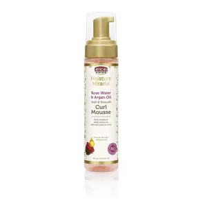 African Pride Moisture Miracle Rose Water & Argan Oil Curl Mousse Flexible Hold Enhances Curls Creates Wave Patterns No Residue Deep Moisture Adds Shine Strengthens & Protects Hair 8.5 oz - Gel, Haircare