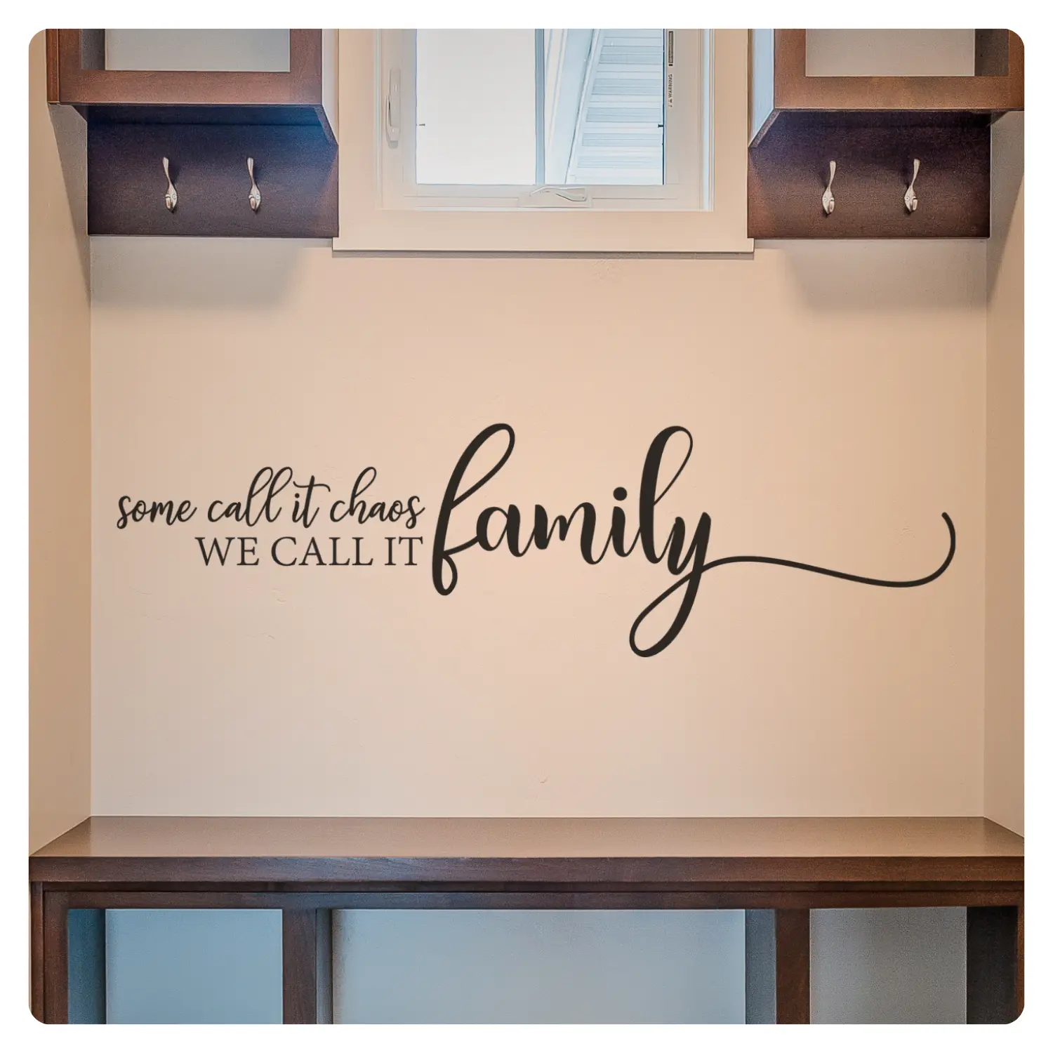 Some Call it Chaos We Call it Family - Inspirational Wall Decal Sticker Quote Art Decor Saying for Home Living Room Dining Kitchen Love, Removable