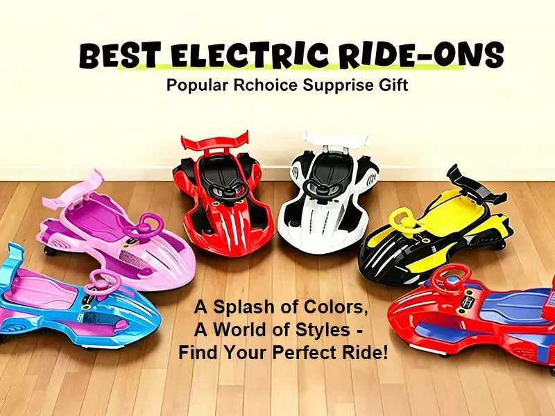 12V Electric Wiggle Car with Pedal, 2 in 1 Wiggle Car Ride On Toys for Kids Ages 3 and Up,Anti-Rollover Flashing Wheels, Bluetooth, Music