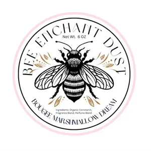 Bee Enchant’s Bougee Marshmallow Dream Custom Body Dusting Perfume Powder- Scented - Finely Milled powder Talc-Free Fragrance Vanilla Daily- Natural Shower Powder Cosmetic-body powder- perfume powder