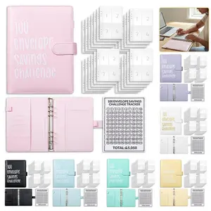 2026 New A5 Budget Planner with Cash Envelopes,100 Envelopes Money Saving Challenge A5 Money Saving Binder,Budget Binder Savings Challenges Book with Cash Envelopes to Save $5,050,Daily Money Management Notebook,Perfect Mother's Day Gift