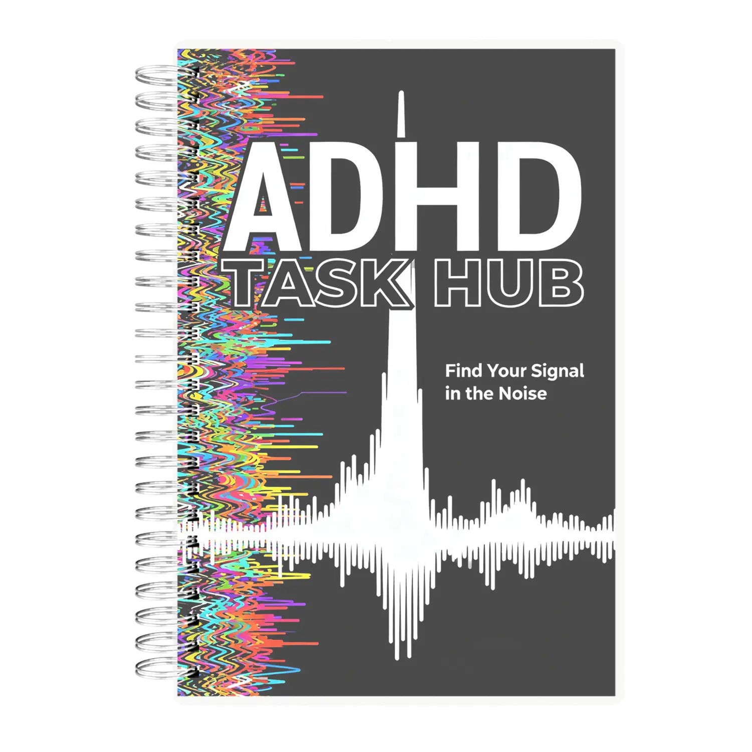 ADHD Task Hub Planner Notebook - Spiral-Bound Office Stationery, 8.5x5.9 in, 120 Pages 100gsm Paper, Hobonichi-Style with Fidgets for Focus & Goal Setting