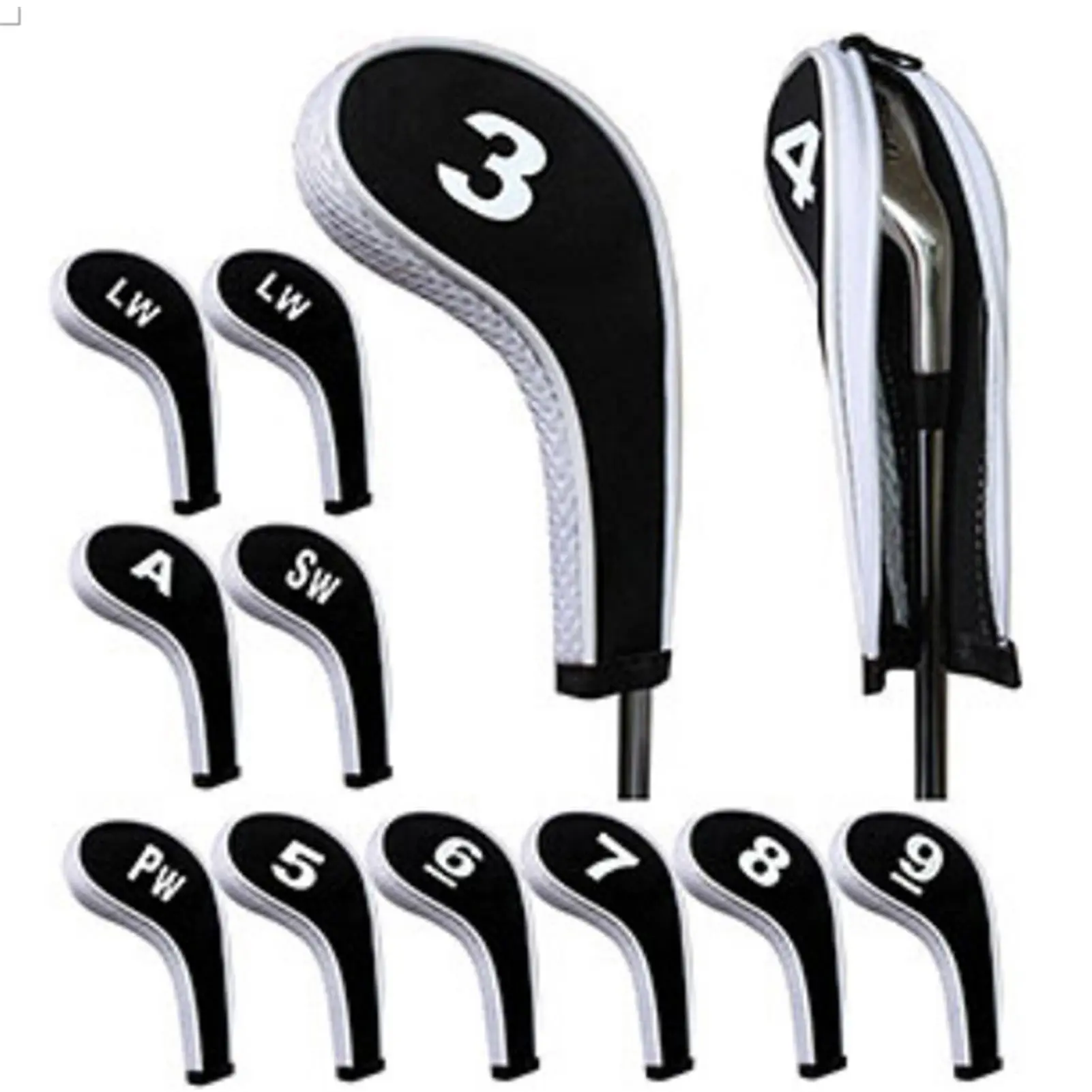 12 Pcs Golf Iron Head Covers, Durable Protective Sleeves for Clubs, High-Quality Golf Accessories, Fits Most Standard Club Heads, Golf Supply