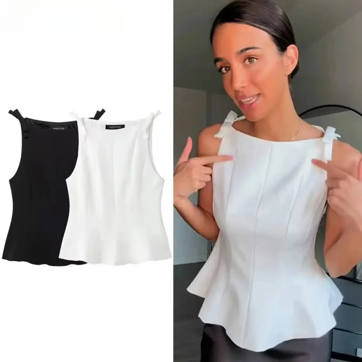 Aria Muse Butterfly Corset Top Women 2026 Sexy White Black Top Crop Bow Ruffled Camisole Top Cute Sleeveless Tank Tops Vacation Vests