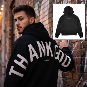 Thank God Banner Unisex Hoodie, Casual Comfortable Women's Top for Daily Wear