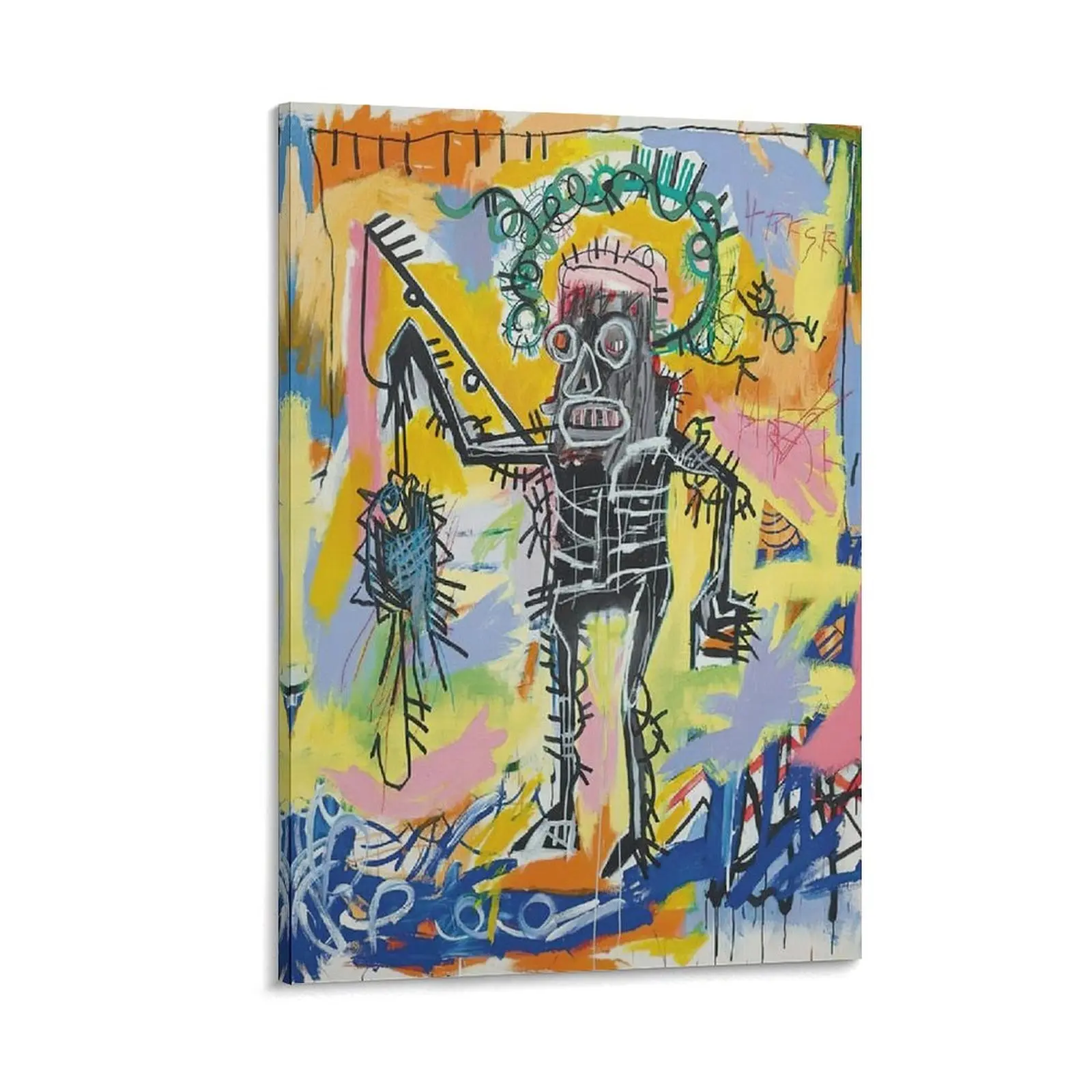 Basquiats Graffiti Poster. Street Fishing Wall Art. Canvas Printing for Decoration. Adds Artistic Flair. Decorative Painting. Poster Canvas Wall Art For Bedroom Decor Bar Office Room Decor Gift