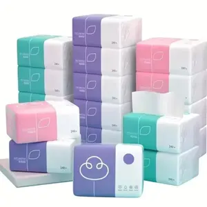 24pcs Three-Color Flower Facial Tissue Box Set, Home Use Napkin Paper Roll, 240 Sheets Small Pack Hygiene Towel Papers, Soft Thick Tissues