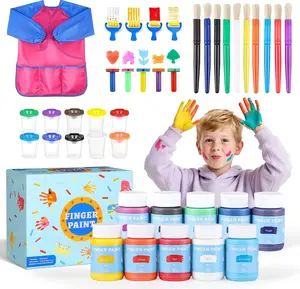 Washable Finger Paint for Toddlers, Non-Toxic Finger Paints, Baby Paint for Hand and Feet, Safe Art Supplies, Early Learning Gifts for Kids Age 3+, Creative Gift for Christmas, Birthdays, TikTokShopBlackFriday