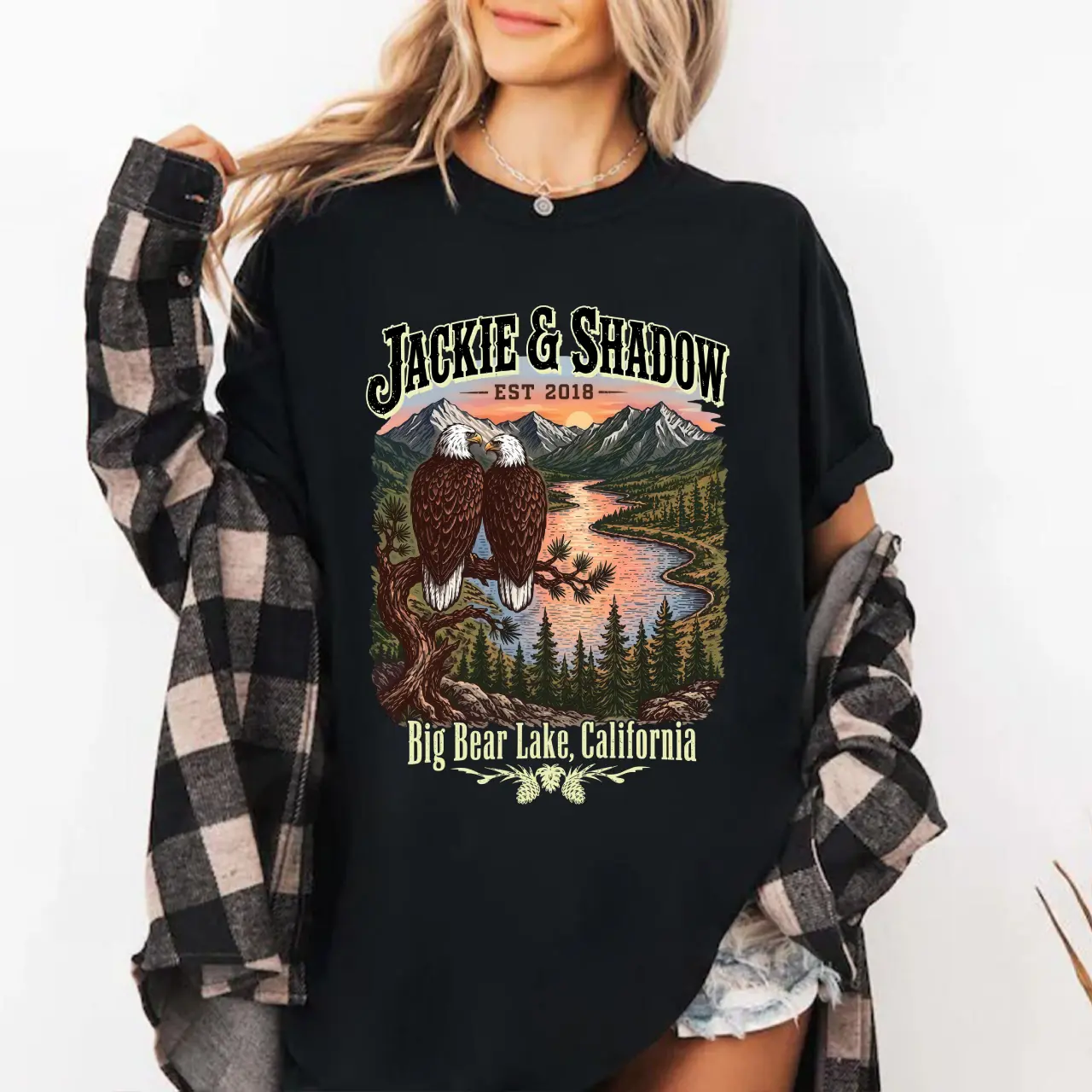 Jackie and Shadow Shirt, Big Bear Bald Eagle Shirt