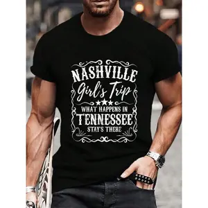 100% Cotton Nashville Girls Trip T Shirt Weekend Bachelorette Party Gift T-Shirt Women's Men's Graphic Tee Crew Neck summer vacation Tops